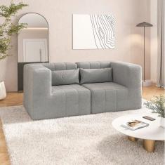 Sofá Modular 02 Módulos de Canto Easybox Cabecasa Madeiramadeira Cinza Claro