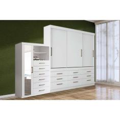Guarda Roupa 2 Peças (1GuardaRoupa+1Cômoda) QC120 Branco - Santos Andirá