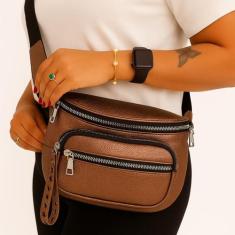 Bolsa Feminina Couro com Divisórias Moderna Casual Tendencia - Outra, 