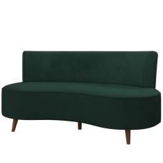Sofá 2 Lugares Para Sala Living 135cm Pés Palito Korah Z08 Veludo Verde - Mpozenato