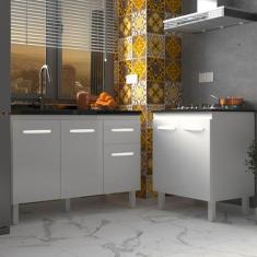 Armário Cozinha Gabinete Pia de 120 cm Aline e Balcão Fran para Cookto