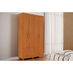 Guarda Roupa Solteiro Canadá Plus 4 Portas de Abrir 2 Gavetas MDF-MDP Cinamomo Conquista Móveis