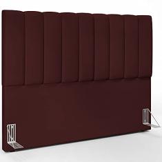 Cabeceira Cama Box Casal Queen 160 cm Dália W01 Suede Marsala - Lyam Decor