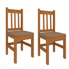 Conjunto de 2 Cadeiras Mily Suede Canela