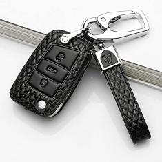 Capa para porta-chaves do carro, capa de couro inteligente, adequado para VW Skoda Golf 7 Polo Tiguan Passat Jetta MK5 MK6 T5 Beetle 2017, porta-chaves do carro ABS Smart porta-chaves do carro