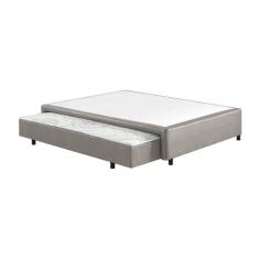 Base Box Sommier Casal com Cama Auxiliar Ecoflex 36x138x188cm Cinza