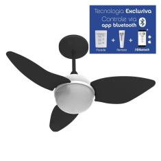 Ventilador Teto Aliseu Smart Preto Bluetooth+Remoto+Parede