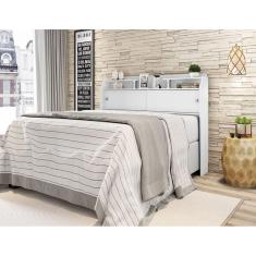 Cabeceira box Queen 1,58cm Elisa Branco Branco/preto - Framar Móveis