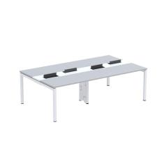 Mesa de Plataforma Dupla para 4 Pessoas Corporativa 120X140/4P PDC12/14/4P Cinza/Branco