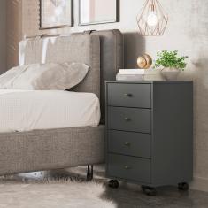 Gaveteiro 4 Gavetas Office Presence da Demóbile - Amendola Grafito