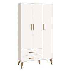 Guarda Roupa Infantil Isis 3 Portas E 2 Gavetas Branco - Reller Móveis Branco