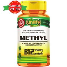 Vitamina B12 Metilcobalamina 350mg 60 Caps Vegano Unilife