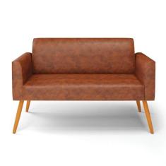 Sofá Namoradeira Pés Palito Castanho Marisa Corano Nozes D03 - D'rossi