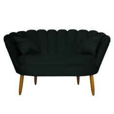 Namoradeira Pétala 2 Lugares Decorativa Veludo Verde - Montanaris Deco