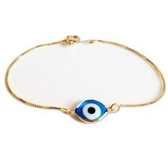 Pulseira Olho Grego Lembrança Delicada Folheado Ouro 18k - Milena Folh