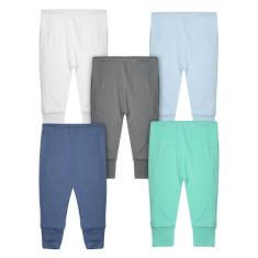 Calça Mijão Bebê Kit 5 Peças Liso Algodão Amizade - DCP Kids, G