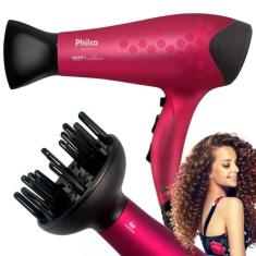 Secador De Cabelos Philco Profissional 2200w Com Difusor Ar Frio E Que