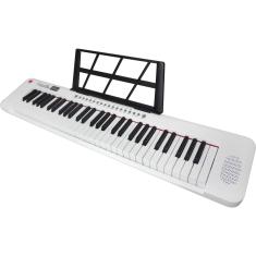 Teclado Musical Portátil 61 Teclas Rhythmic 50WH Branco