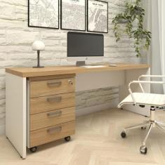 Mesa Escrivaninha 170cm com Gaveteiro 4 Gavetas F5 Office - F5 Office 