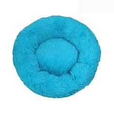 Cama de cachorro calmante para cães pequenos – Cama de cachorro pequena lavável com donut, cama de gato de pelúcia macia redonda anti-ansiedade, serve para toPets, diâmetro 24 cm