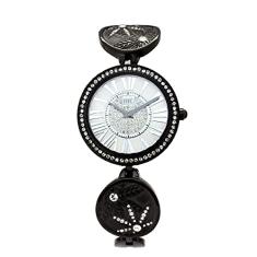 IME Relógio de pulso feminino moderno de quartzo com pulseira de aço inoxidável, Preto, Único, elegante