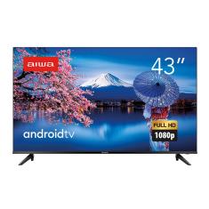 Smart TV 43" Aiwa Full HD AWS-TV-43-BL-02-A Android, Comando de Voz, Dolby Audio, HDR10, Borda Ultrafina