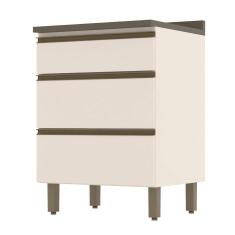 Balcão 3 Gavetas 60cm com Tampo Connect - Móveis Henn