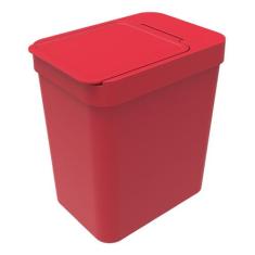 Lixeira Plástica Com Porta Sacos 5 Litros Soprano Vermelha