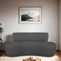 Sofá Orgânico 140cm 2 Lugares Antonela Linho Cinza Escuro