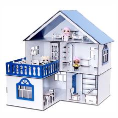 Kit Casinha Bonecas + 21 Móveis Polly Lol July Lazuli Darama