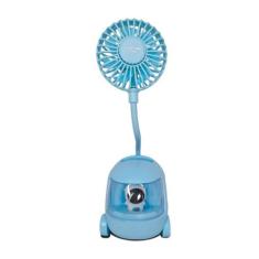 Mini Ventilador 2 Velocidades Recarregável Com Base Para Colar Lápis C