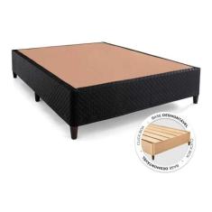 Cama Box Base Universal Casal ClickBox Bordado Black (138x188x28) - He