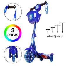 Brinquedo Infantil Patinete Scooter 3 Rodas Com Cesta Luz - Art Brink