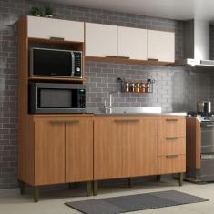 Cozinha Completa Bia 8 Portas 3 Gavetas Freijó/Off White - Jcarvalho, 