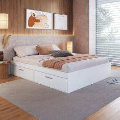 Cama Casal Tókio com 4 Portas Branco - Art In Móveis