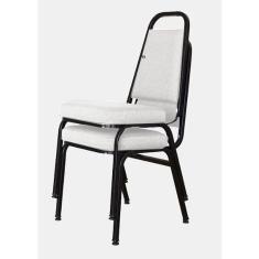 02 Cadeiras Empilhável para Hotelaria Linha Hotel Jersey Branco