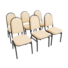 Kit com 6 Cadeiras para Auditórios Linha Hotel Bege