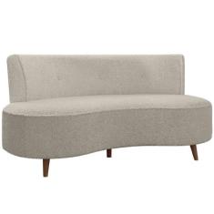Sofá Chaise Living 2 Lugares 160cm para Sala Istambul K01 Bouclê Bege 