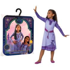 Fantasia Princesa Asha Vestido Infantil Wish Disney P M G, P, Roxo