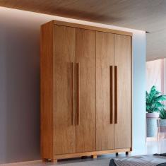 Guarda Roupa Solteiro Heros 4 Portas 2 Gavetas MDF Imbuia Moderna