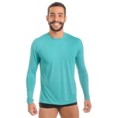 Camisa Masculina Via Sol Proteção Solar Verde Oceano-P