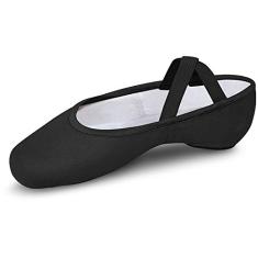 Bloch Tênis de balé masculino Dance Performa de lona elástica com sola dividida, Preto, 7.5 X-Narrow