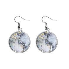 Tinta sombreada Aquarela abstrata brinco pendente prata joia feminina