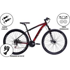 Bicicleta Aro 29 Mtb Ecos Touareg Aluminio 27 Marchas Cambio Shimano Altus Freios A Disco Hidraulico-Unissex