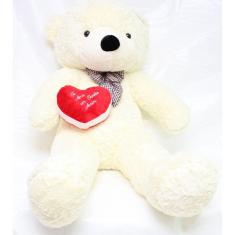 Urso Rosa De Pelúcia Macia 1,4 Metros Namorada Natal