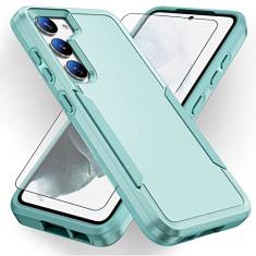 Asuwish Capa de telefone para Samsung Galaxy S23 5G com película protetora de tela de vidro temperado e fina híbrida protetora de corpo inteiro celular de camada dupla acessórios para celular S 23 23S