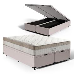 Cama Box Baú com Colchão de Molas Ensacadas Pillow In Anjos Premium Dream Queen 158cm