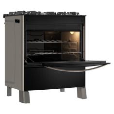 Fogão Esmaltec Esmeralda Glass 5 Bocas Inox Com Forno Autolimpante E Acendimento Automático