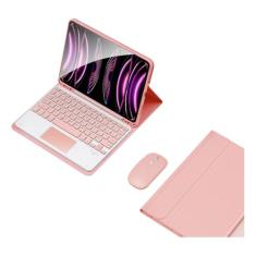 Capa Para Tablet, Capa + Mouse e Teclado Magnético Bluetooth Destacável Para iPad 6ª /5ª Geração air/air2 (Rosa, Teclado de toque)
