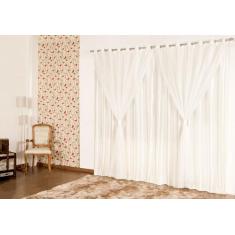 Cortina Para Sala Ou Quarto Charmousse Com Voil - deccoralle, Palha, 2